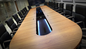 Boardroom table with glass insert