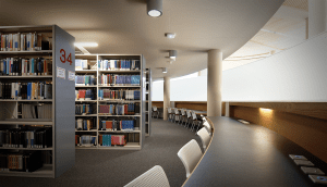 Library seating area