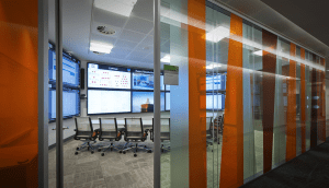 glass partitioned meeting rooms