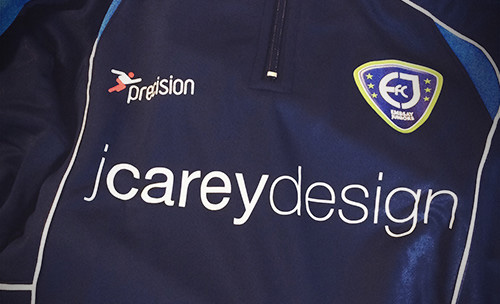 football top with jcareydesign logo to chest